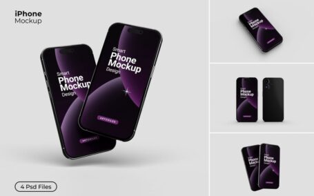 iPhone 16手机模型样机 (PSD,JPG)