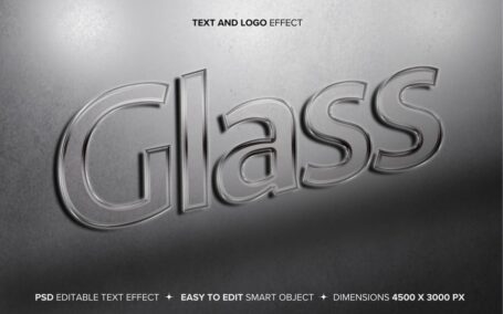 透明的玻璃文字和徽标LOGO效果样机 (PSD)