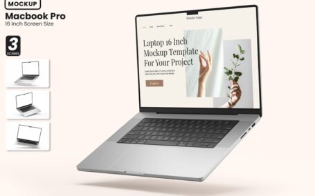 MacBook 16英寸电脑模型样机 (PSD)