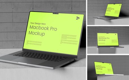 MacBook电脑模型样机 (PSD,PDF)