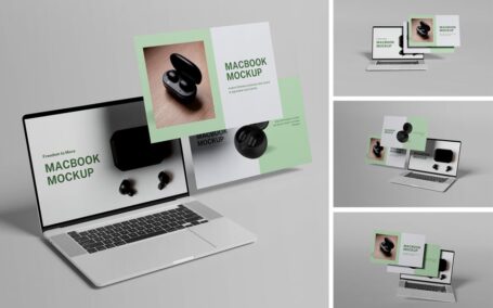 MacBook电脑模型样机 (PSD,PDF)