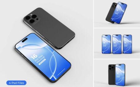 iPhone 16 Pro Max 手机样机 (PSD,JPG)