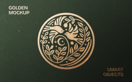 烫金徽标模型样机 (PSD)