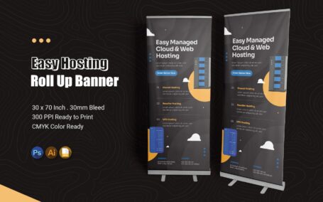 🔴简约时尚多用途的高品质X展架易拉宝门型架设计模板-AI, EPS, PSD