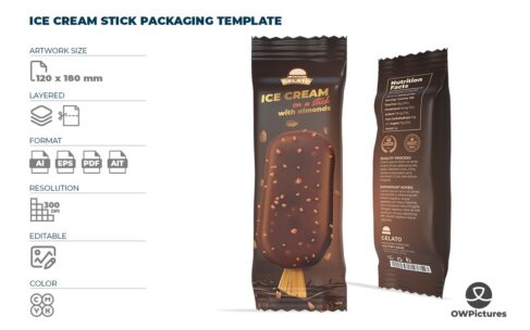 冰淇淋棒包装模板 (AI,EPS,PDF)
