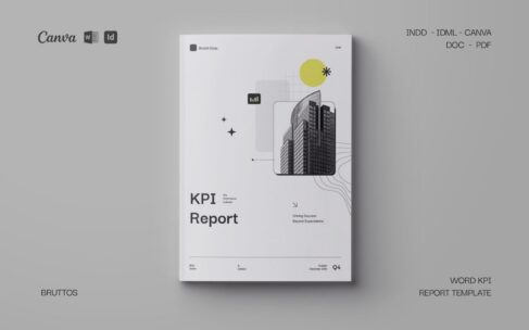 极简 KPI 报告文档 (INDD,PDF,DOCX)