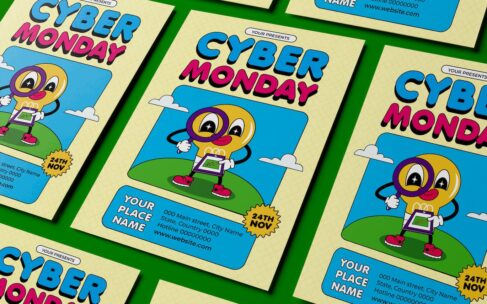 网络星期一传单海报模版 (AI,EPS,PDF,PNG,PSD)