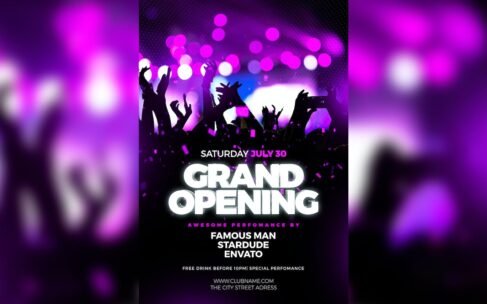 盛大开业传单海报模版 (PSD)