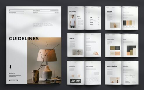 简约设计的指南模板 (INDD)
