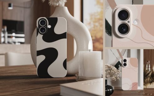 保护案例模型中的智能手机样机 (PSD)