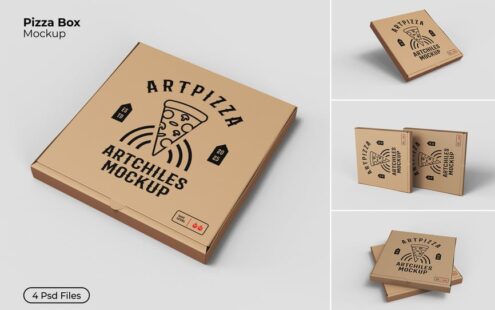 披萨盒模型样机 (PSD,JPG)