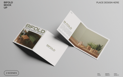 画册折页模型样机 (PSD,PDF)