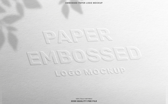 压花纸LOGO徽标模型样机 (PSD)