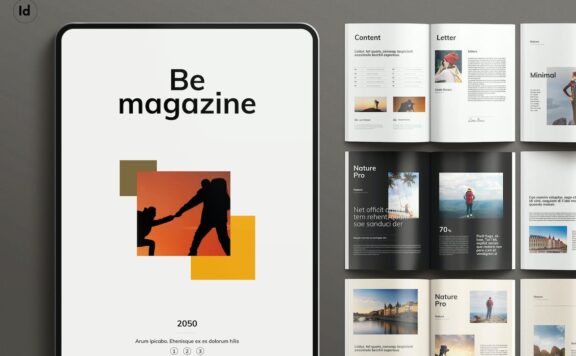 极简主义排版的模板 (INDD)