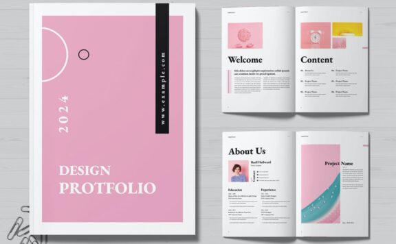 粉红色设计组合布局 (INDD)