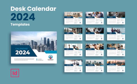 台历 2024 年模版 (INDD)