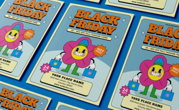 黑色星期五传单海报模版 (AI,EPS,PDF,PNG,PSD)