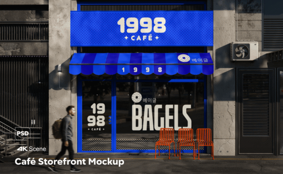 咖啡馆店面模型 (PSD)