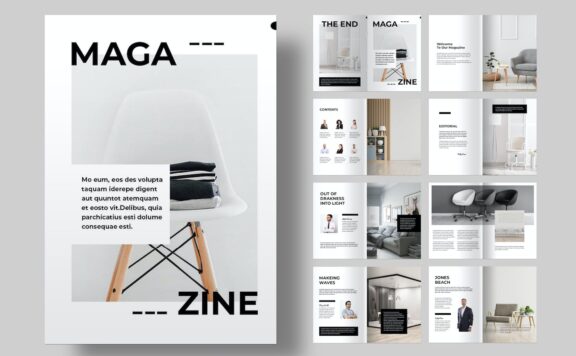 简单杂志画册模版 (INDD)