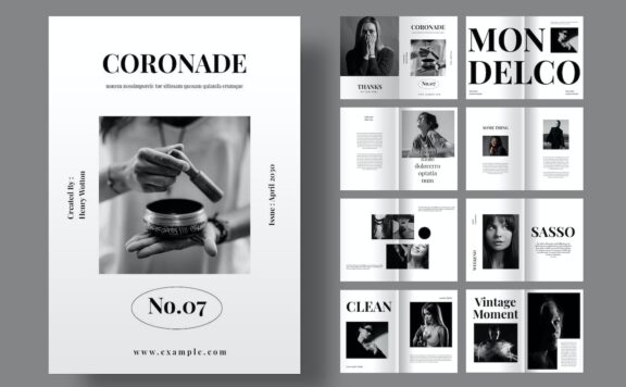 皇冠杂志画册模版 (INDD)