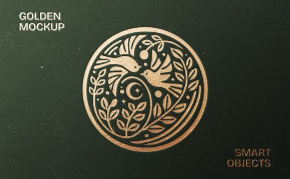 烫金徽标模型样机 (PSD)