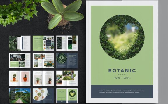 植物种类杂志画册模板 (INDD,PDF)