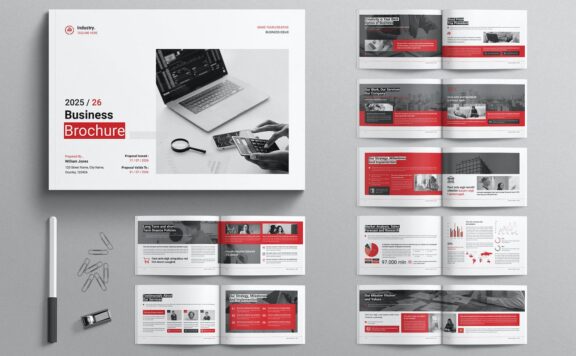 商业手册横向模板 (INDD)