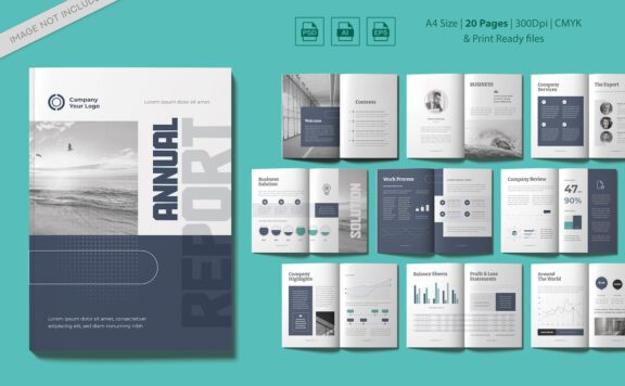 🔴时尚高端多格式的好品质年度报告大数据宣传册画册杂志设计模板-AI,EPS,PSD