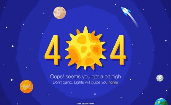 星际主题页面未找到404错误页面插画[eps]