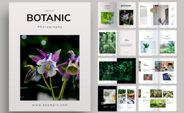 植物布局画册模板 (INDD)