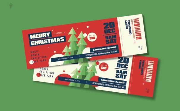圣诞节门票 (AI,EPS,PSD)