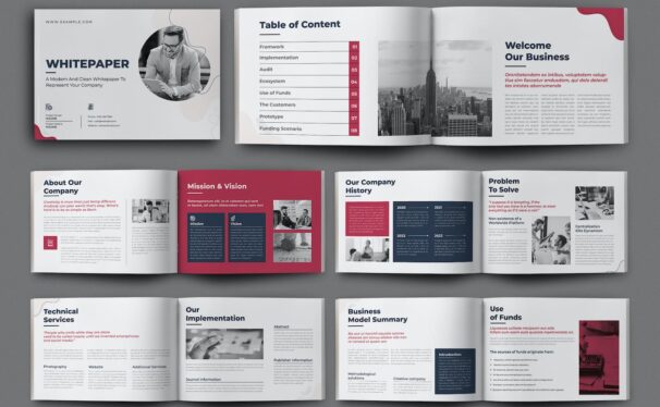 白皮书设计画册杂志模版 (INDD)