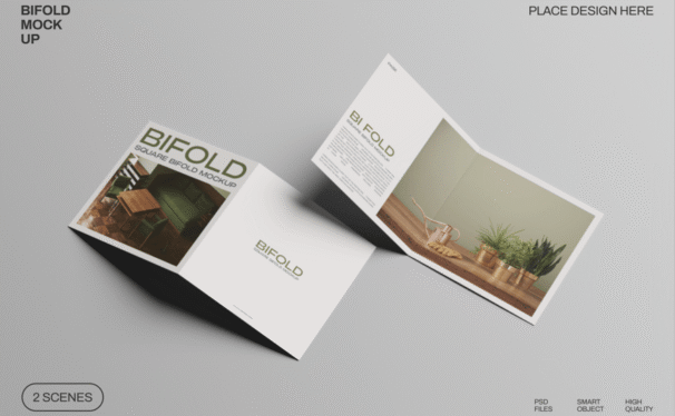 画册折页模型样机 (PSD,PDF)