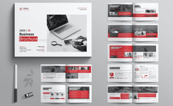 商业手册横向模板 (INDD)