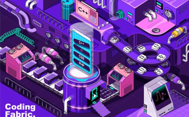 编码等距设计概念（AI,EPS,JPG,PNG,PDF,SVG）