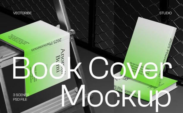 书籍封面模型样机 (PSD)