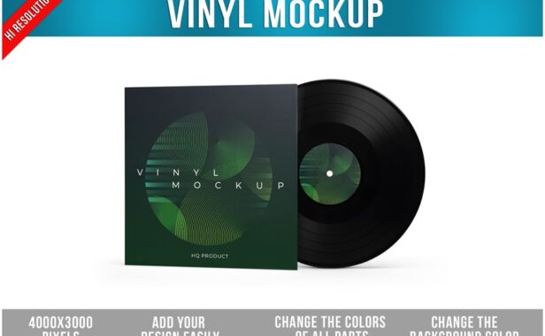 乙烯基黑胶唱片模型样机 (PSD)