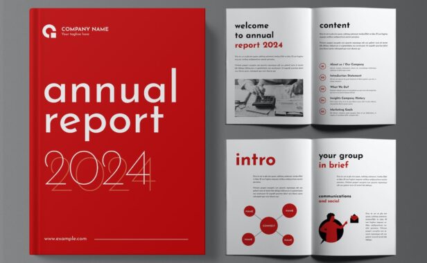 商业年度报告宣传册设计画册模版 (INDD)