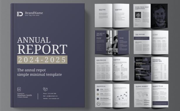 年度报告宣传册设计画册模版 (INDD)