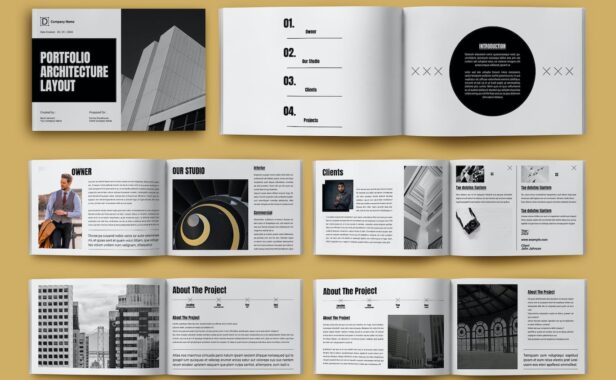 建筑作品集杂志设计画册模版 (INDD)