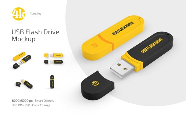 USB 闪存U盘模型集样机 (PSD)