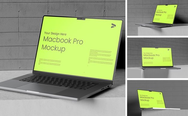 MacBook电脑模型样机 (PSD,PDF)