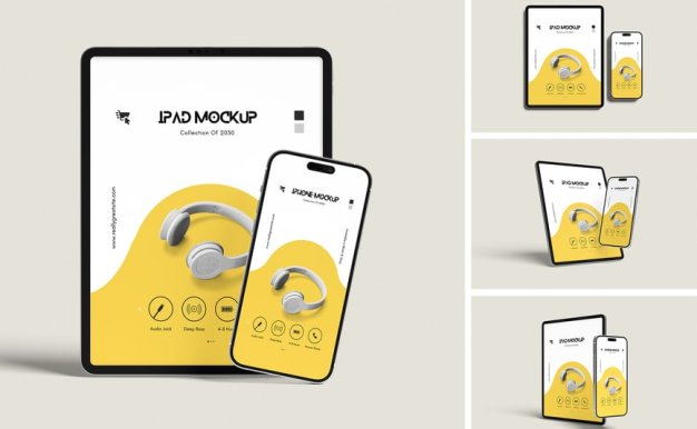 iPad和iPhone模型样机 (PSD,PDF)