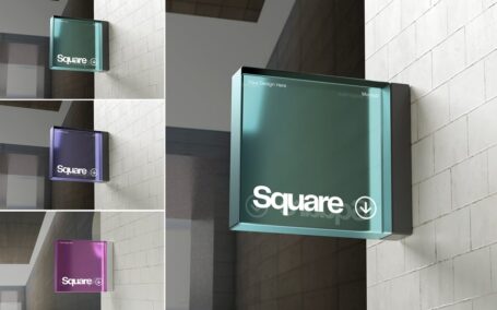 方形玻璃logo样机（PSD）