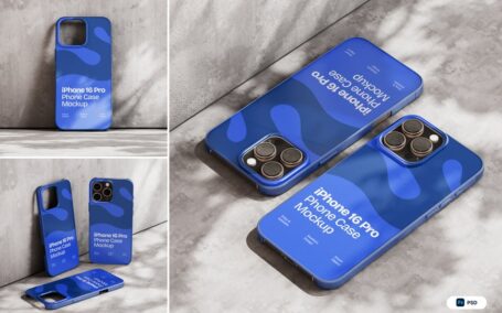 iPhone16 案例模型手机样机 (PSD)
