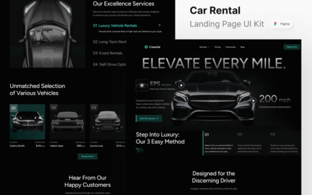 汽车租赁着陆页网页模板 (FIG)