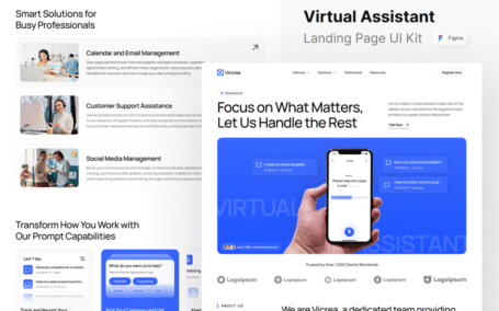 虚拟助理着陆页网页模板 (FIG)