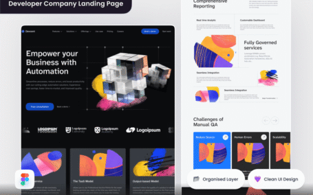 开发人员公司着陆页网页模板 (FIG)