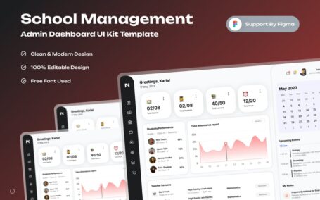 学校管理管理仪表板网页模板 (FIG)