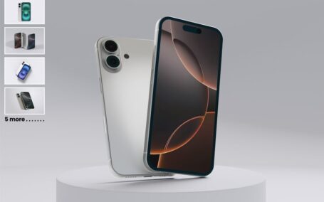 iPhone 16 手机样机  (PSD)
